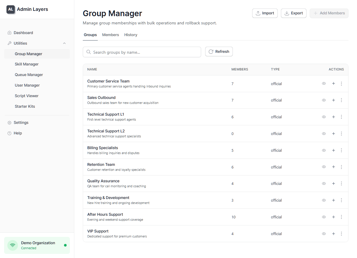 Group Manager - Bulk group management